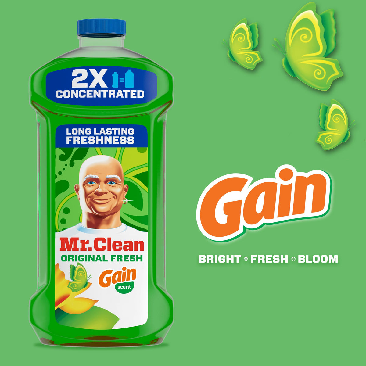 Mr. Clean All Purpose Cleaner, Floor Cleaner for Mopping Home, Bathroom, & Kitchen, Cleaning Liquid for Mop & Bucket, Cleaning Supplies, Multi-Surface