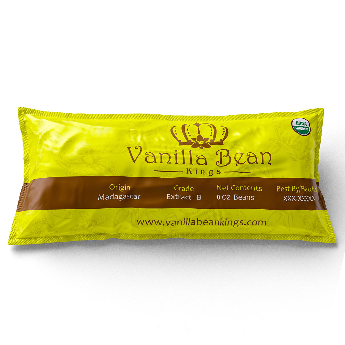 1/2 LB Organic Madagascar Vanilla Beans - Whole Extract Grade B Pods for Baking, Homemade Extract, Brewing, Coffee, Cooking - 8 Ounces