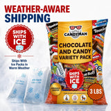 CANDYMAN Chocolate Candy Variety Pack, 3 LB Individually Wrapped