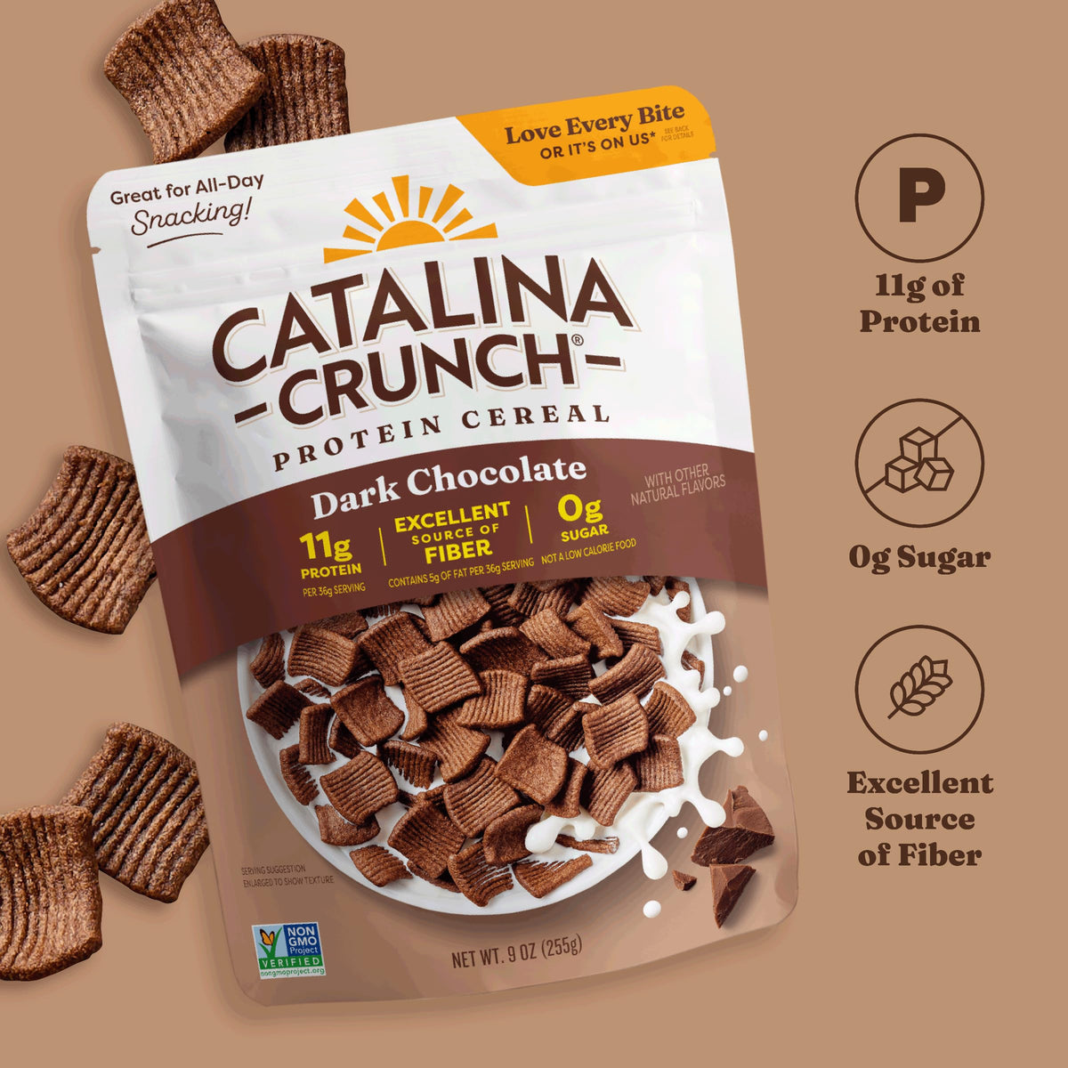 Catalina Crunch Protein Cereal, Dark Chocolate, 9 oz Bag (Pack of 1)