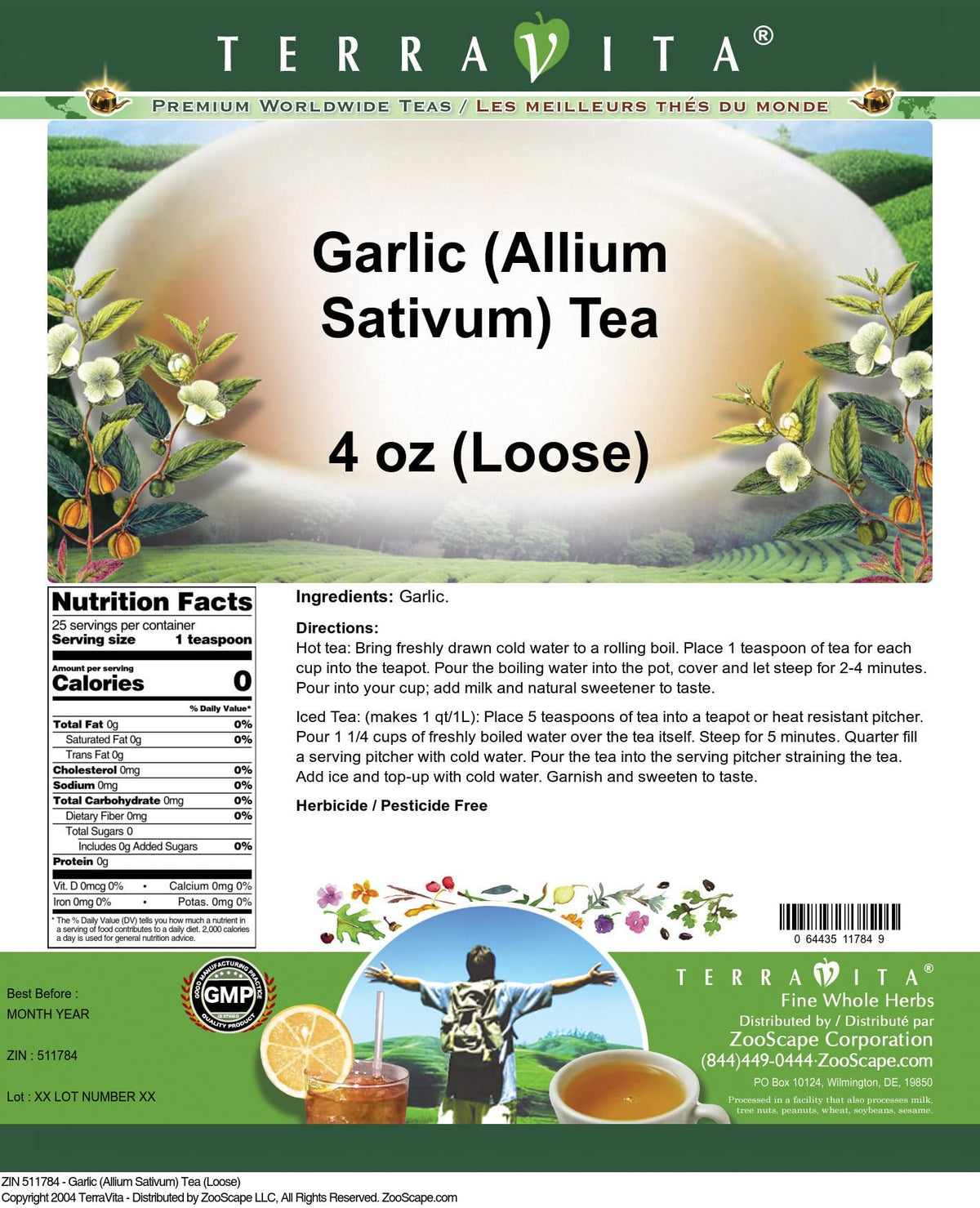 Garlic (Allium Sativum) Tea (Loose) (4 oz, ZIN: 511784) - 3 Pack