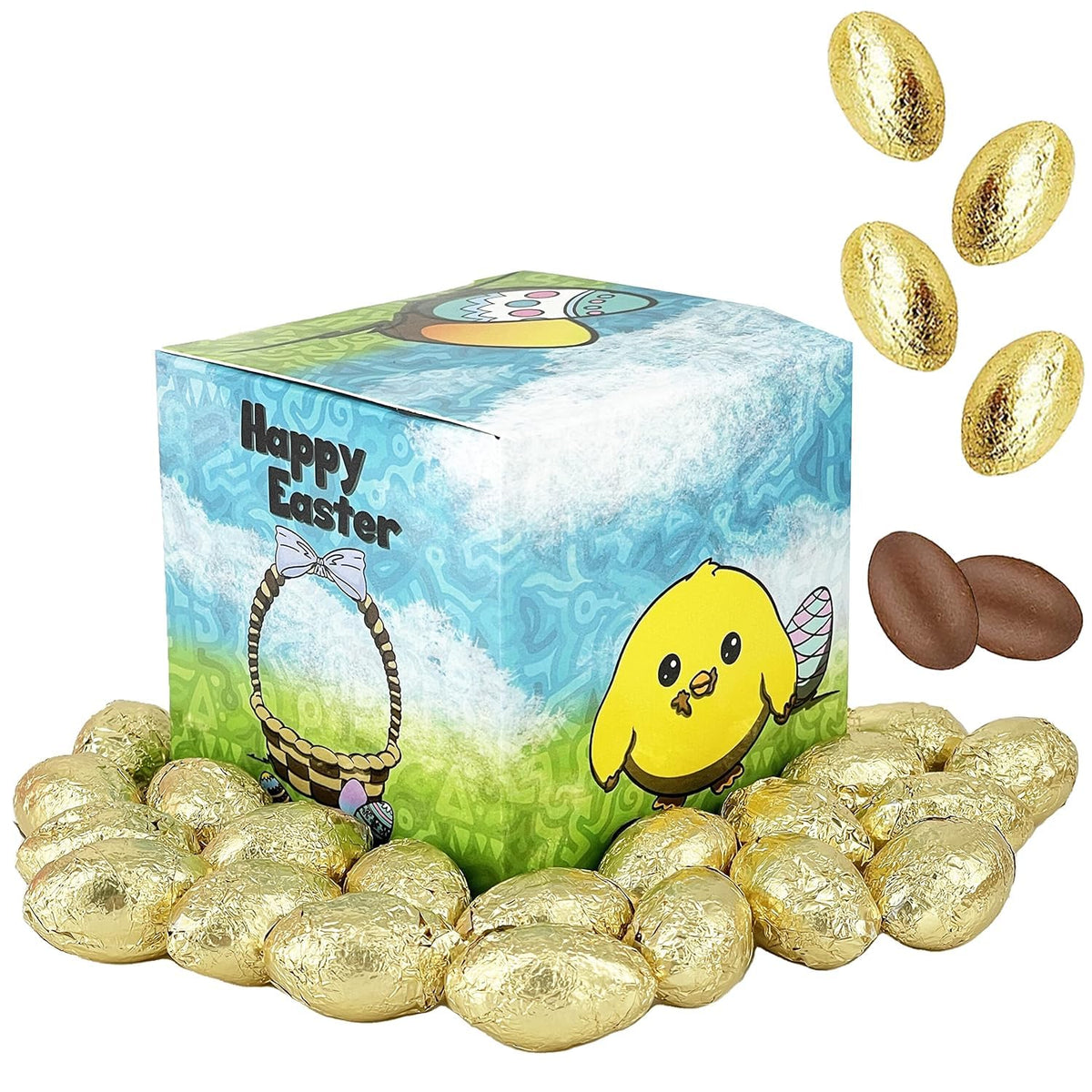 20 Pounds The Dreidel Company Easter Chocolate Golden Eggs - Gold Foil Wrapped Belgian Milk Chocolate Easter Eggs, Kosher Certified Dairy Party