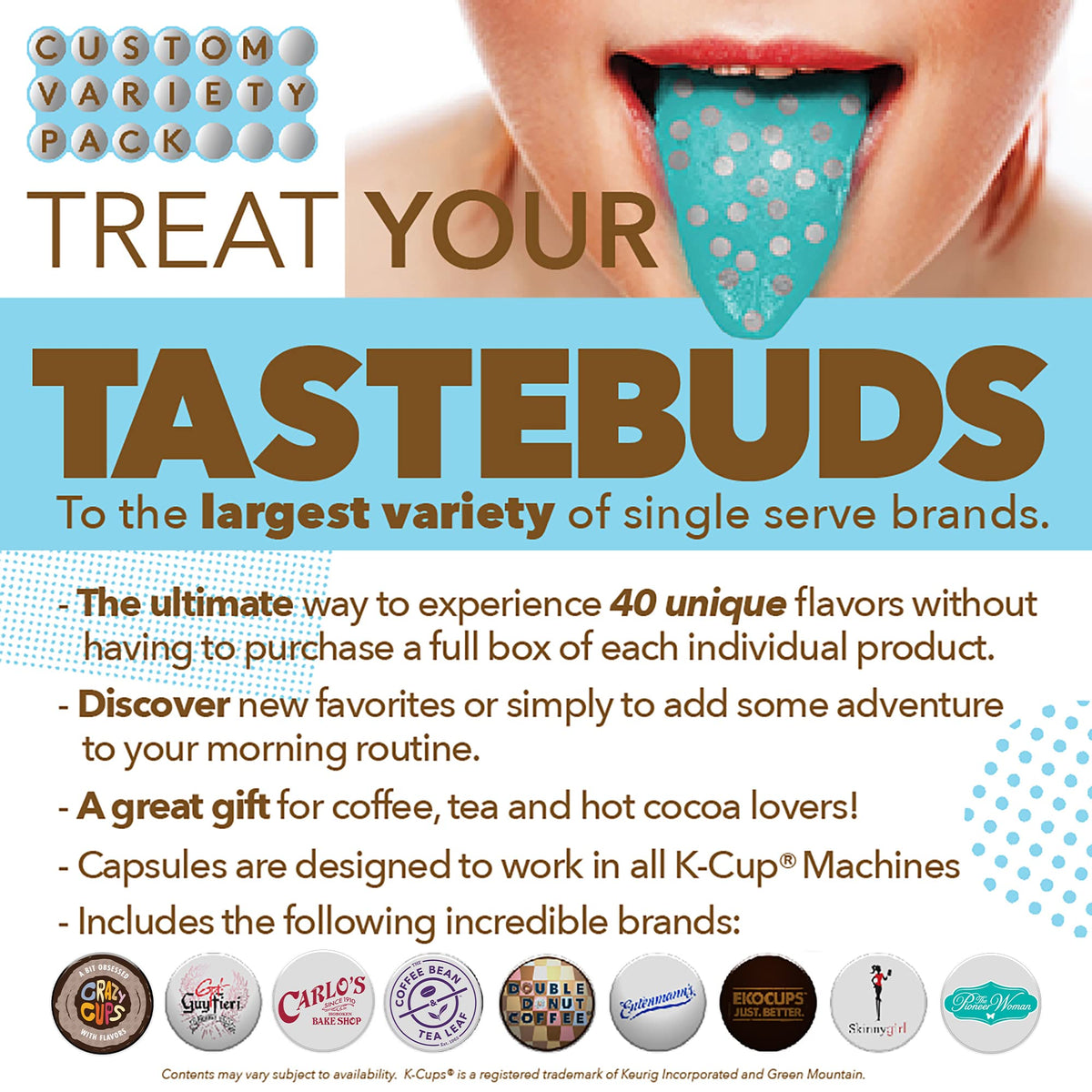 Crazy Cups Custom Variety Pack Coffee, Single Serve Cups for Keurig K Cup Brewers, Variety, 20 Count