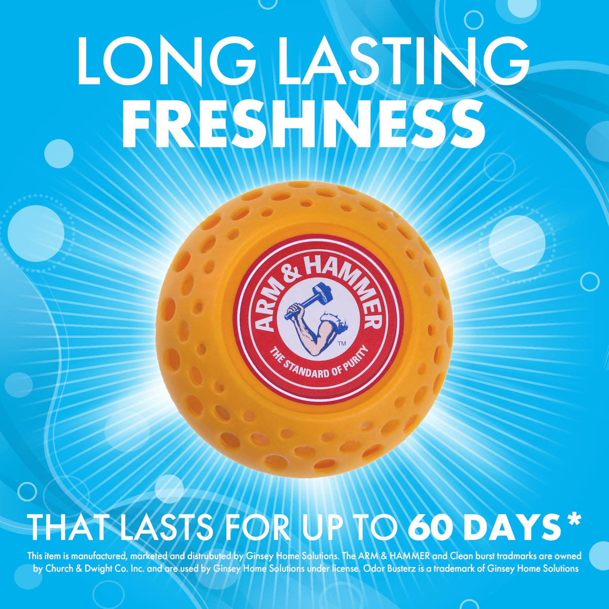 Arm & Hammer OdorBusterz® Odor Eliminator Balls, Fresh Burst, 3 Count - Baking Soda Odor Control for Closets, Drawers, Hampers & Small Spaces