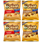 Werthers Sugar-Free Hard Candy Variety Pack (1.46 oz Each) - 2 Caramel & 2 Caramel Chocolate | Individually Wrapped Zero Sugar Snacks | Perfect