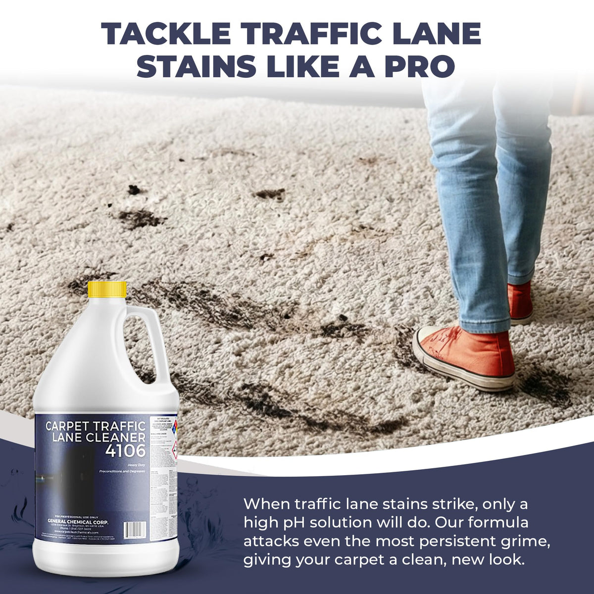 CarpetGeneral Carpet Traffic Lane Cleaner 4106 - Concentrated Carpet Pre Treatment Stain Remover - Incredible Stain Remover - Ideal for Industrial