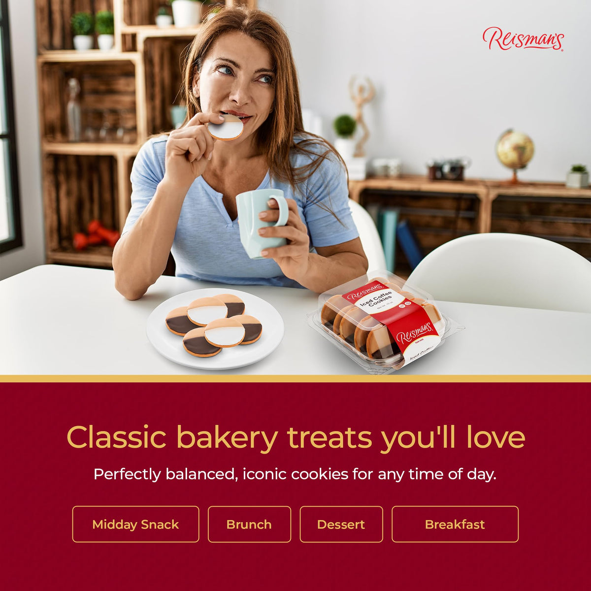 Mini Iced Coffee Gift Box | Snack Cookies Bakery Fresh | Gourmet Cookies Pack For Holidays And Birthdays | Nut-Free & Dairy-Free | 10 oz | Reisman's