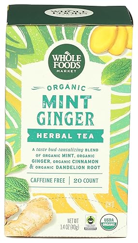 Whole Foods Market, Organic Mint Ginger Herbal Tea, 20 Count