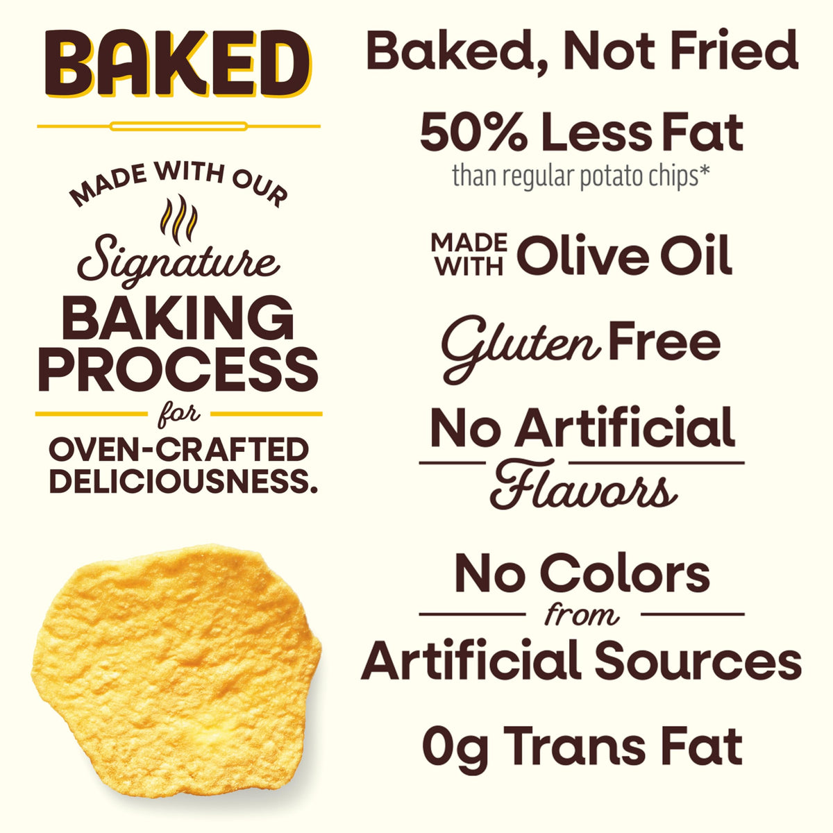 Baked Lay’s Potato Chips, Original, 0.875 oz Bags, (40 Pack), 50% Less Fat, Gluten Free, No Artificial Flavors, No Colors from Artificial Sources