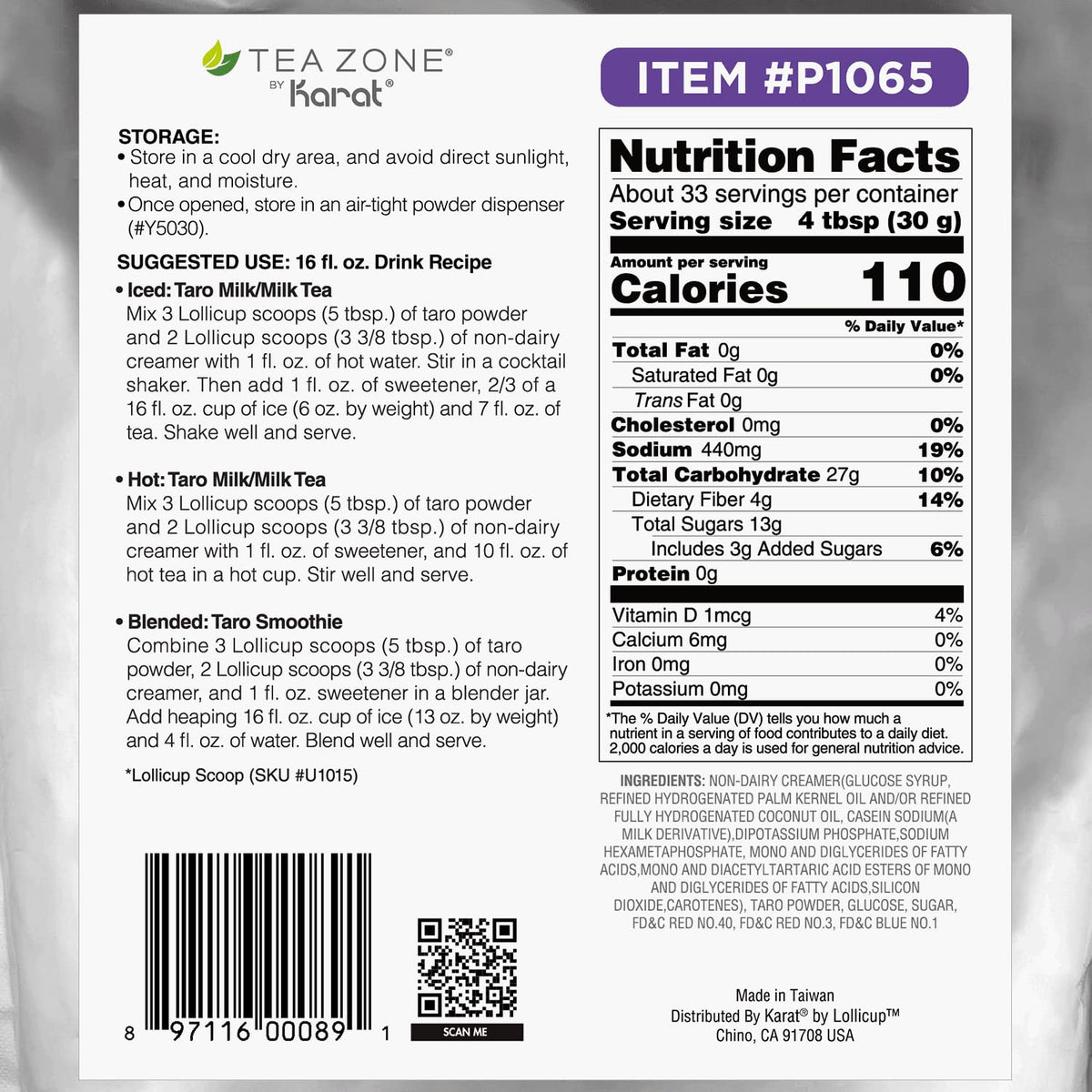 Tea Zone 2.2 lb Taro Powder