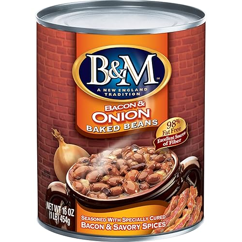 B&M Baked Beans, Bacon & Onion, 16 Ounce (Pack of 12)