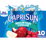 Capri Sun Flavored with Other Natural Flavor Juice Drink Blend, 10 Pouches, for School Lunches and On-the-Go Hydration, Mountain Cooler, All Natural