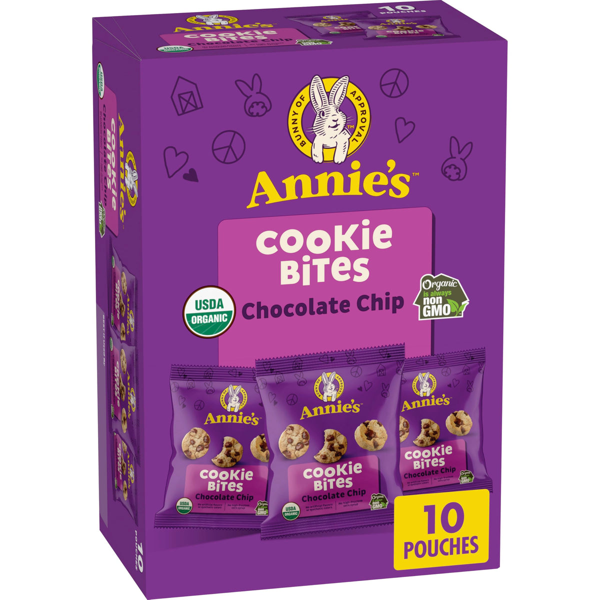 Annie's Organic Chocolate Chip Cookie Bites, 10 Pouches, 10.5 oz