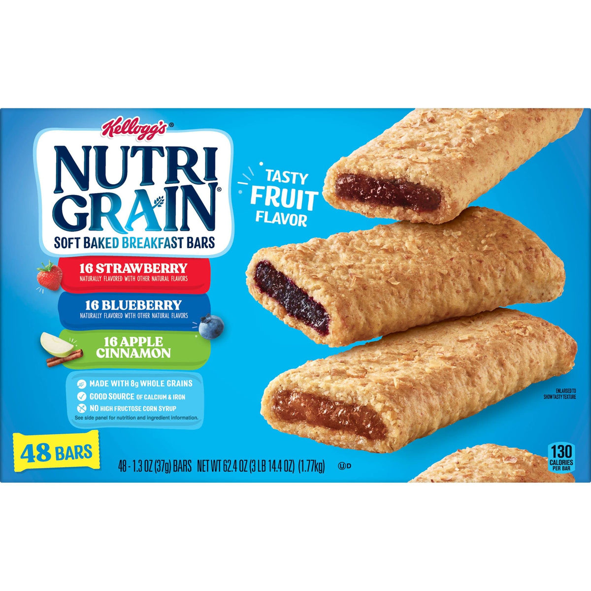 Nutri-Grain-Kellogg's Cereal Bars Variety Pack, 1.3 oz, 48-Count