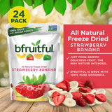 bfruitful Freeze-Dried Strawberry Banana, Freeze Dried Fruit Mix for Kids or Adults, Fresh Fruit Bites, No Sugar Added & Vegan, Kosher, Non GMO, 0.56