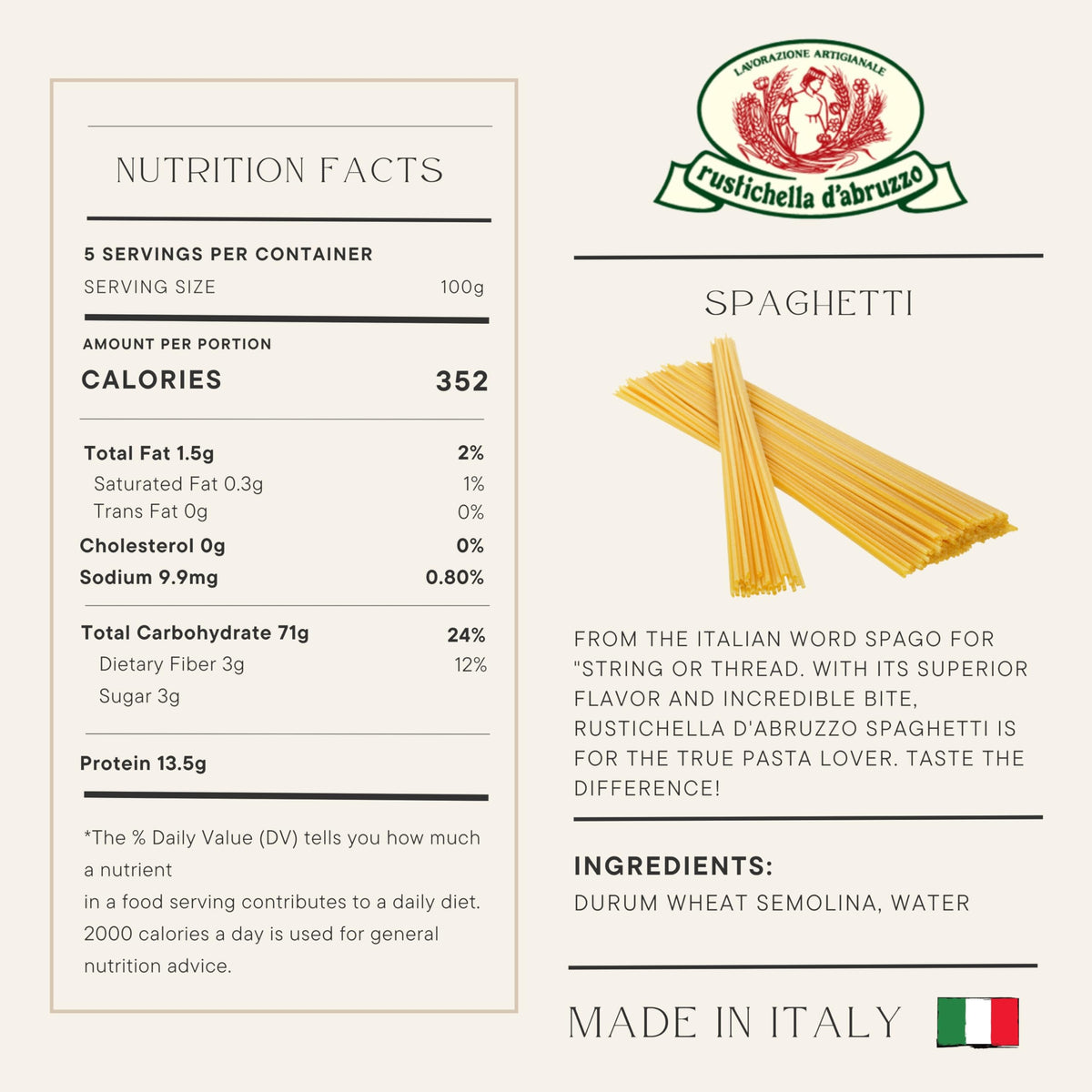 Rustichella D'Abruzzo, Spaghetti, 500g