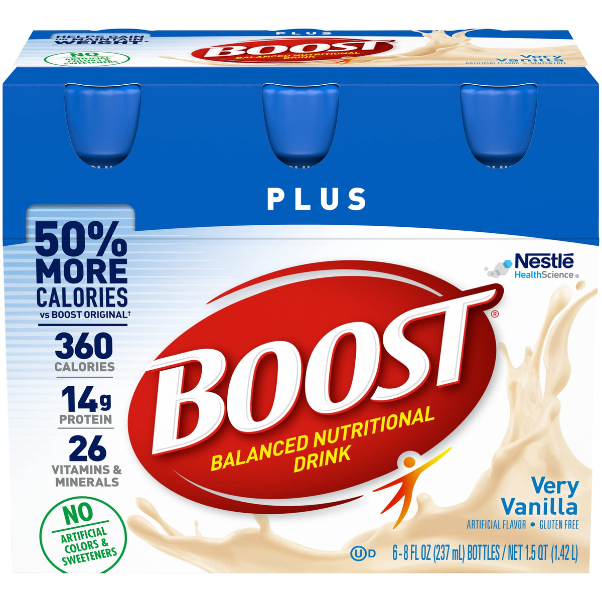 Boost Plus Complete Nutritional Drink (Vanilla + Chocolate, 8 Fl Oz (Pack of 2))