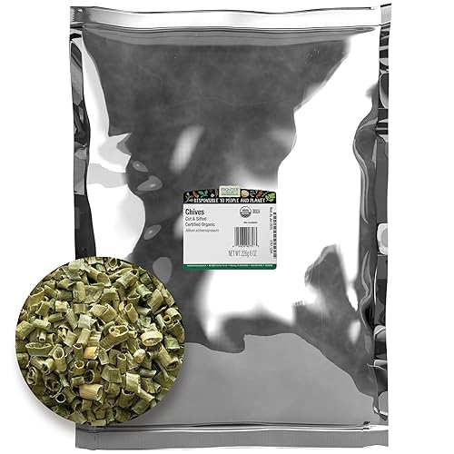 Frontier Co-op Chives, Cut and Sifted, Certified Organic, Kosher | 1/2 lb. Bulk Bag | Allium schoenoprasum L.