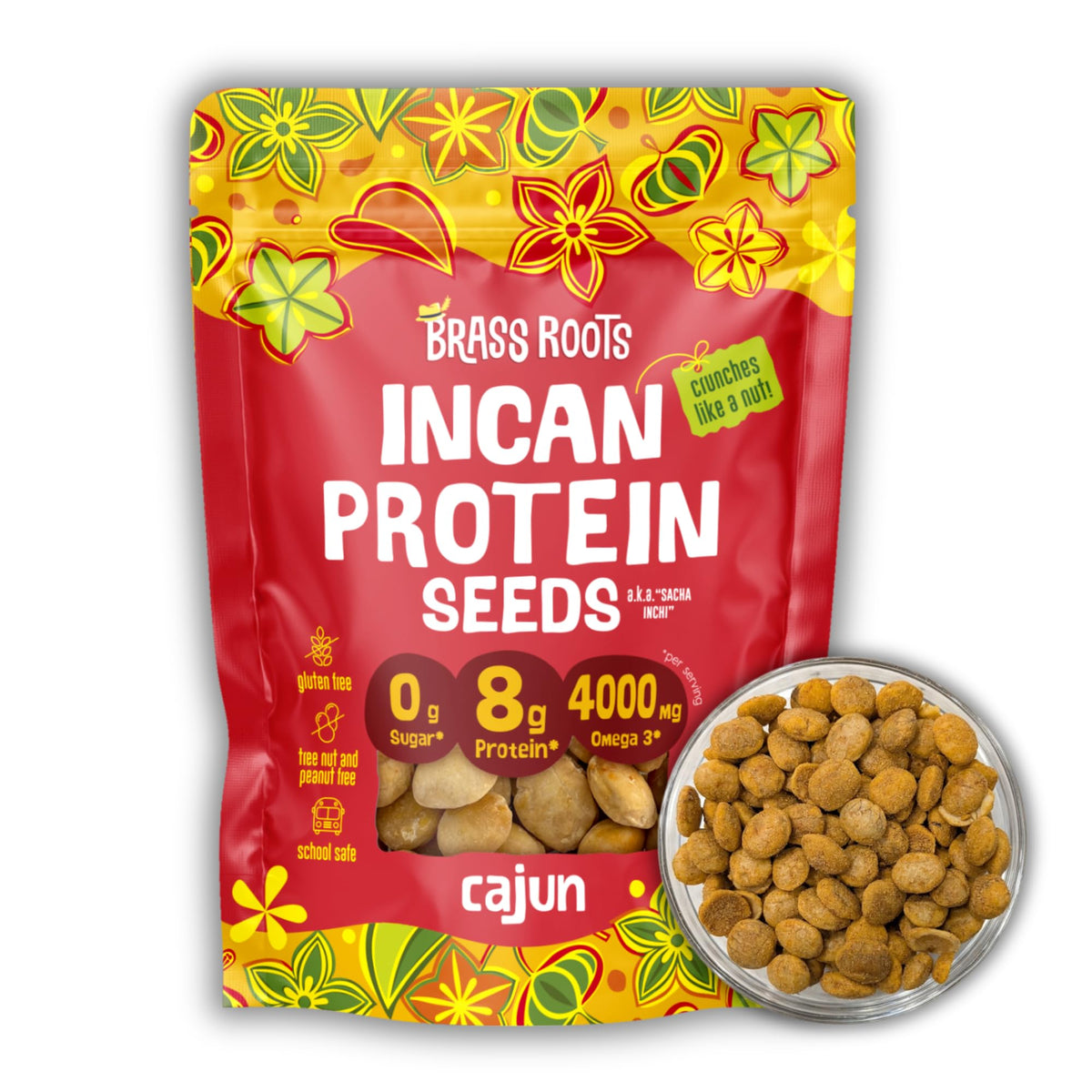 Brass Roots Organic Incan Protein Seeds - High Protein, School Safe, Nut Free, High Omega 3, Supports Gut Health, Good Source of Fiber, Shark Tank (10