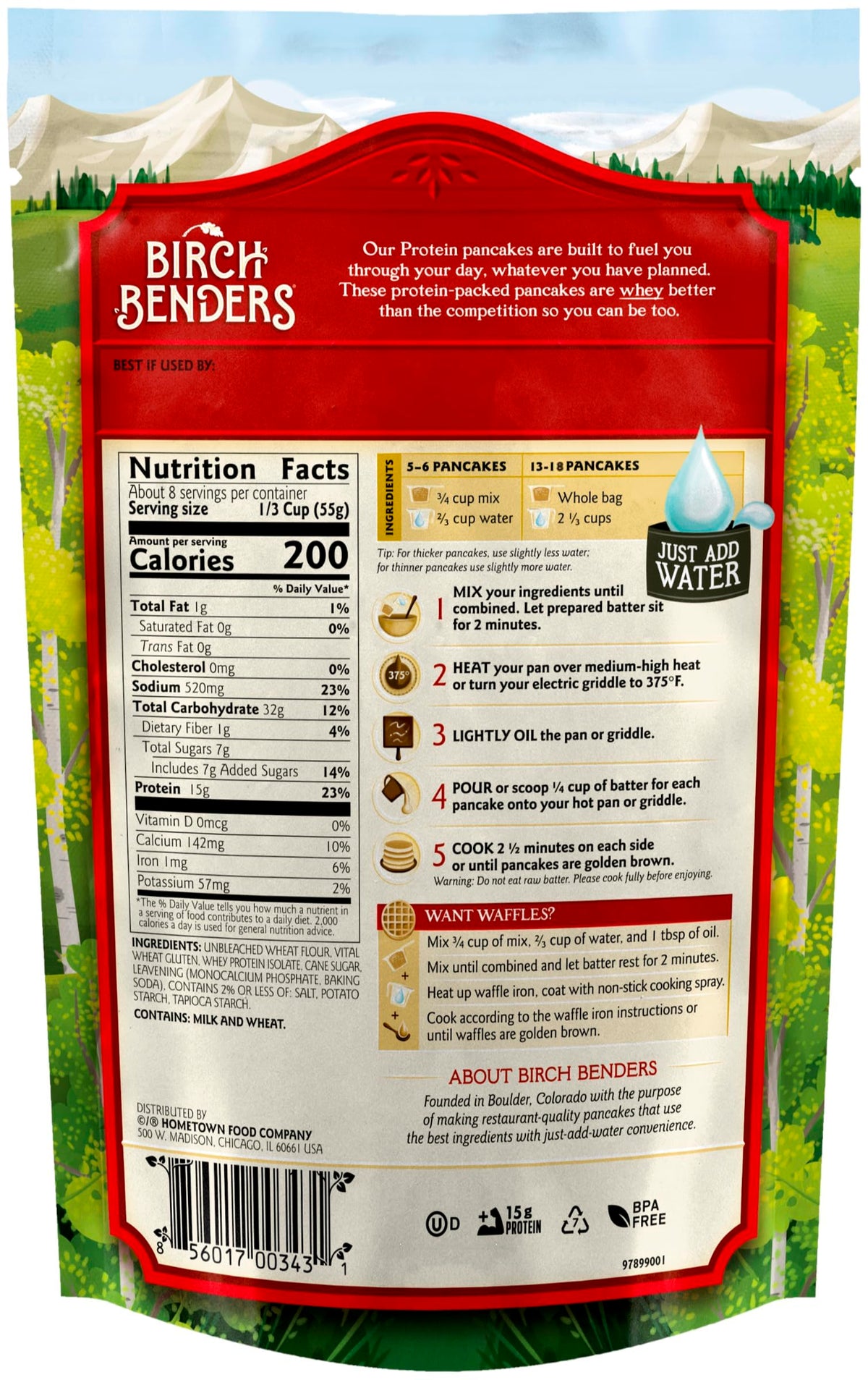 Birch Benders Protein Pancake and Waffle Mix, 16 Ounce (Pack of 2)