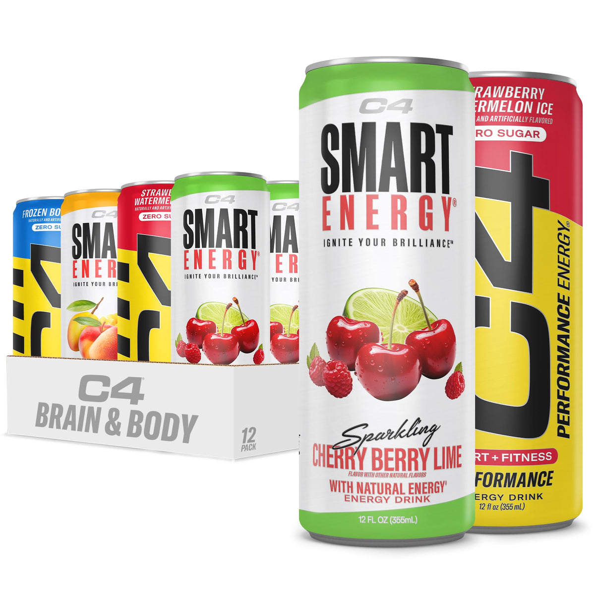 C4 Energy Brain & Body Variety Pack, 12 Pack
