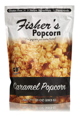 Fisher's Popcorn | Caramel Flavor | 10oz Bag | 4-Pack