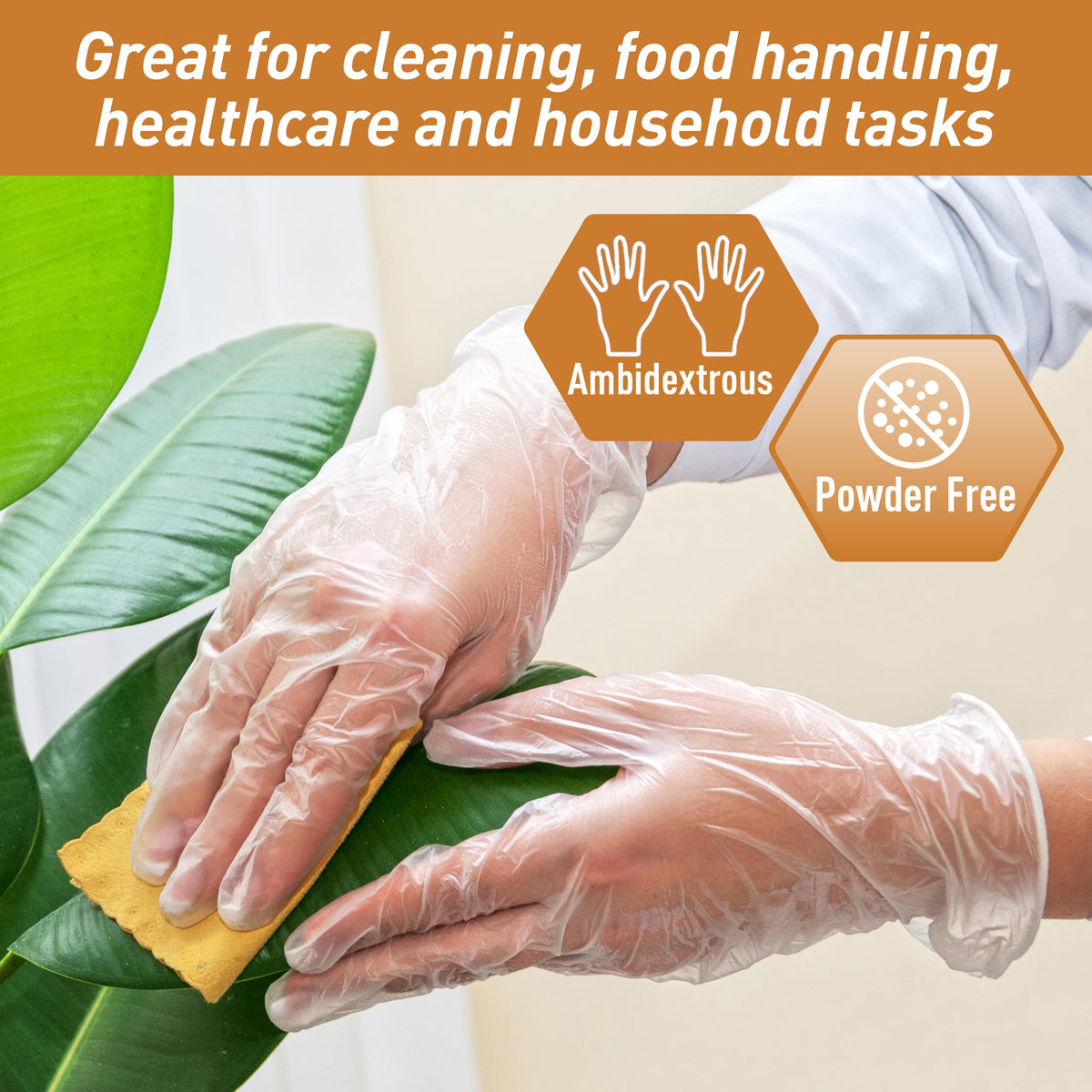 MedPride General Purpose Powder-Free Vinyl Gloves, Large, Box/100