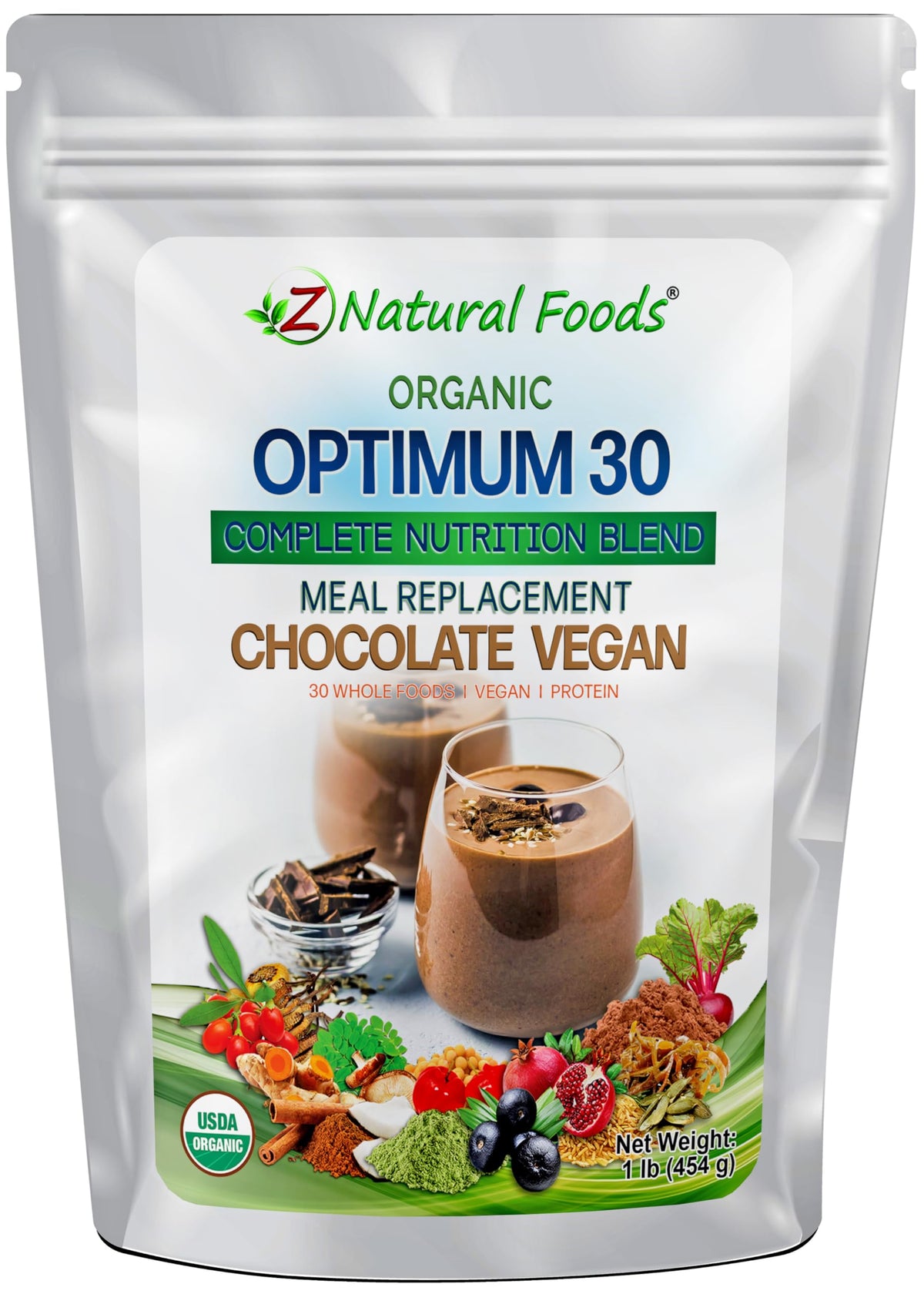 Optimum 30 Organic Chocolate Vegan Meal Replacement Powder