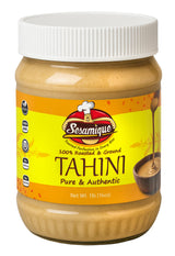 Sesamique Kosher Tahini,16 oz -100% Pure Ground & Roasted Sesame, Vegan, Non-GMO, No Additives, No Preservatives, No Added Sugar, BPA-Free Jar, Made