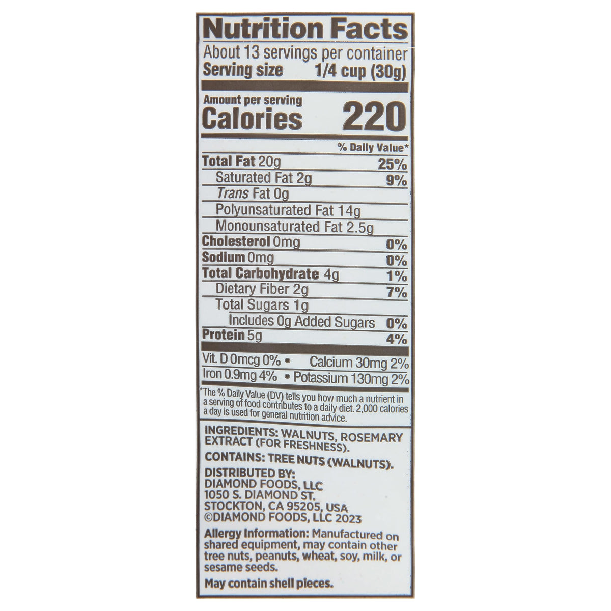Diamond of California Chopped Walnuts, 14 oz - 1 Count