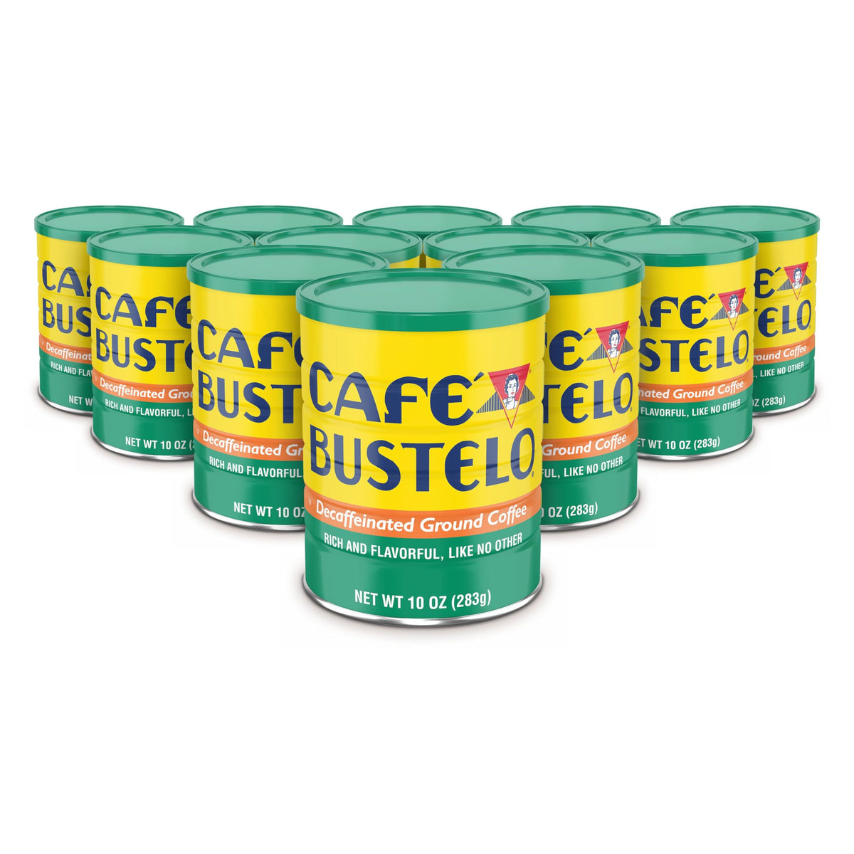 Café Bustelo, Decaffeinated Espresso Ground Coffee, 10 Oz. Can, 12 Count Case
