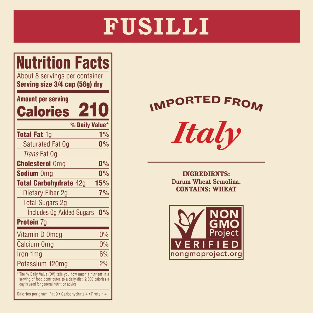 Rao's Homemade Fusilli Pasta, 16 oz