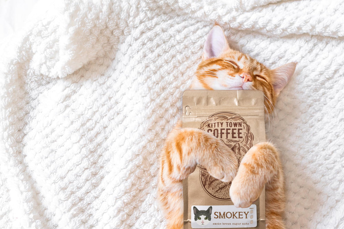 Kitty Town Coffee: Smokey Dark Roast Coffee From Brazil 2lb (32oz) Whole Bean
