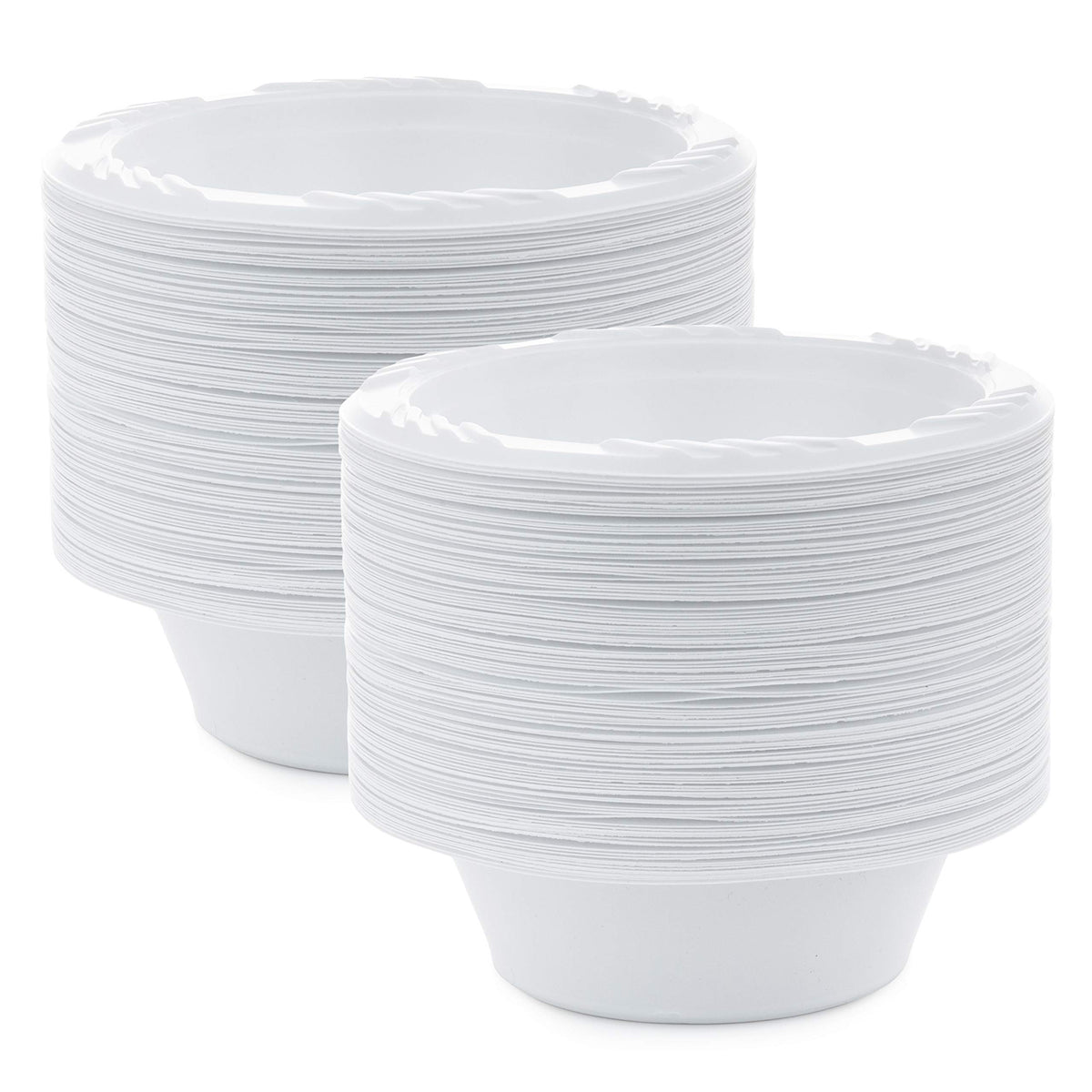Blue Sky 18 oz. White Plastic Bowl - [100 Count] Disposable Plastic Bowls, Ideal for Birthday Parties, Weddings, Banquets, Picnics, and Everyday Use