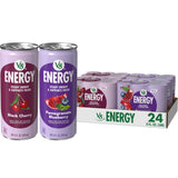 V8 Energy Black Cherry and Pomegranate Blueberry Energy Drinks, 8 fl oz Can (24 Pack)