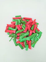 Old Fashion Chocolate Straws Red and Green 1 pound chocolate filled straws