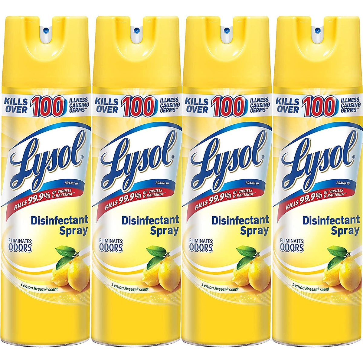 LYSOL Disinfectant Spray, Lemon Breeze 19 oz (Pack of 4)