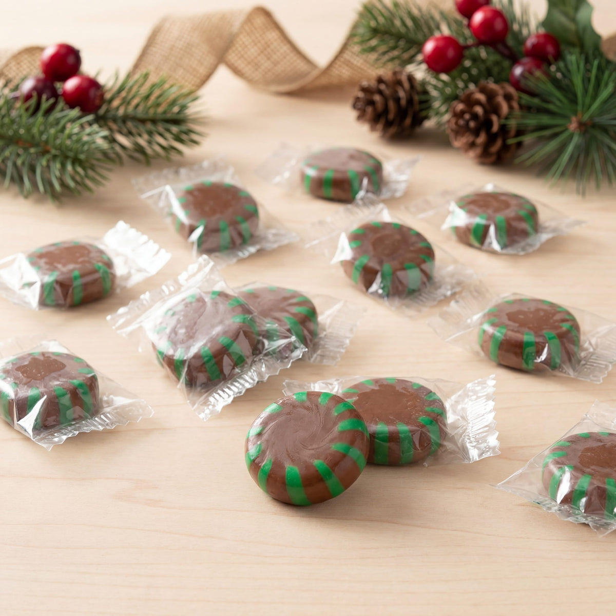 Chocolate Starlight Mints - Individually Wrapped Hard Candy, 1 lb Bulk Bag - Rich Flavor - Perfect for Offices, Parties, Candy Bowls & Events