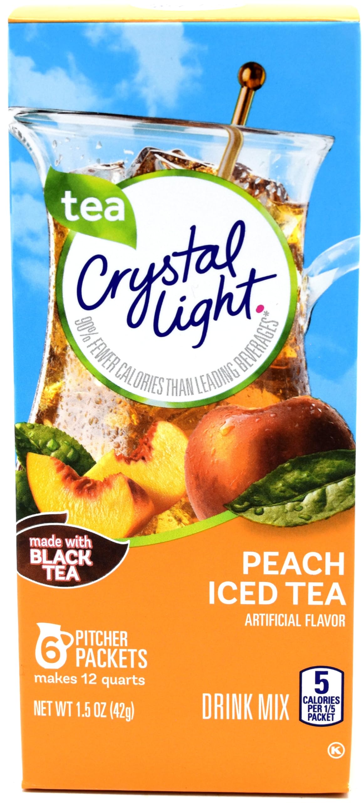 Crystal Light Peach Iced Tea Drink Mix, 12-Quart Canister (Pack of 9)