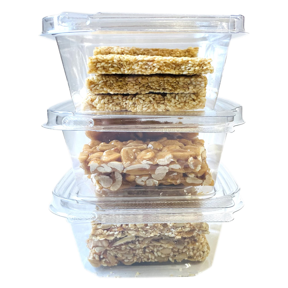 NY SPICE SHOP Crunch Bar - Pack of 3 Honey Bars (Peanut, Sesame & Honey Nut & Seed) - 12 Ounces Healthy Protein Snacks - Crunch Honey Candy - Great