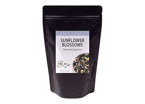 Sunflower Blossoms Black Tea, Loose Leaf Mango & Pineapple flavored Black Tea, Caffeine, Hot & Iced Black Tea Loose Leaves | 8oz Bulk Tea, 80-100 Cups