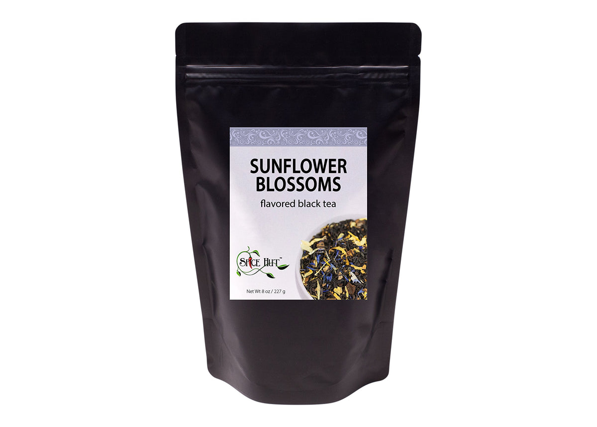 Sunflower Blossoms Black Tea, Loose Leaf Mango & Pineapple flavored Black Tea, Caffeine, Hot & Iced Black Tea Loose Leaves | 8oz Bulk Tea, 80-100 Cups