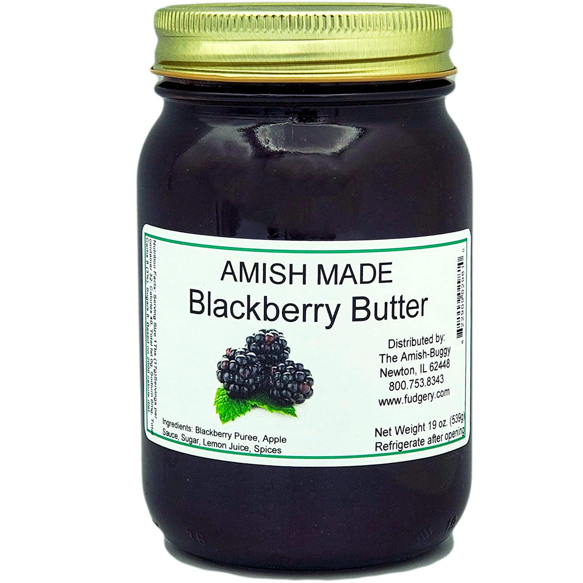 Amish Jam - Two 18 Oz Jars (Blackberry Butter)
