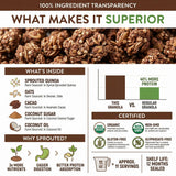 One Degree Granola Quinoa Cacao Org - 11 oz Organic Cereal - Pack of 3 - Protein Granola and Protein Cereal - Healthy Cereals Breakfast and Oat