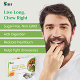 Sayan Sugar-Free All Natural Siberian Pine Tree Resin and Beeswax Chewing Gum - 6 Packs (96 Pieces) for Fresh Breath - Vegetarian, Non-GMO, Gluten