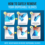 SereneLife Nitrile Disposable Soft Industrial and Vinyl Blend Powder & Latex-Free Protective Gloves, Soft & Comfortable, Size Small, Sky Blue, 100