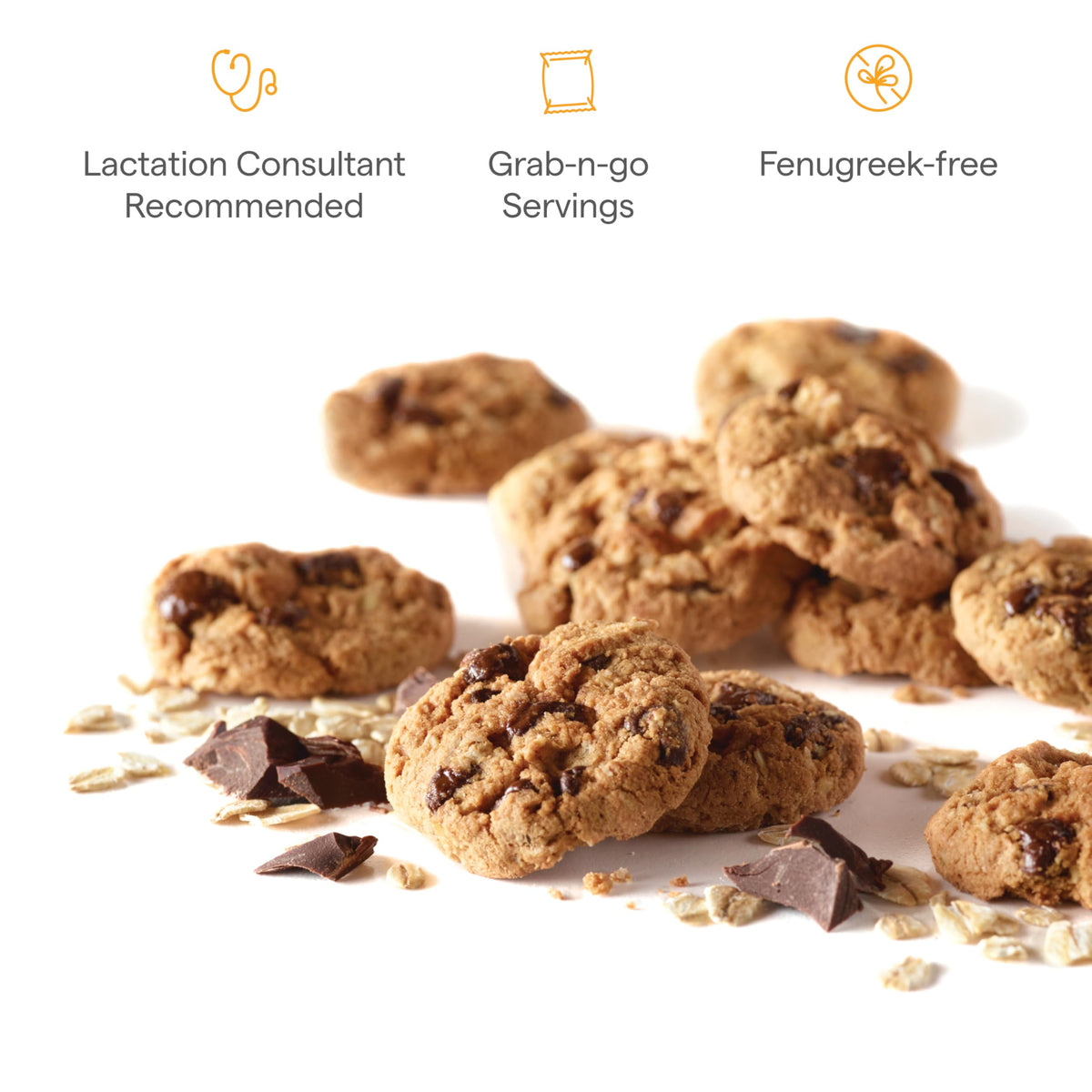 Munchkin Milkmakers Lactation Cookie Bites, Oatmeal Chocolate Chip, 10 Ct