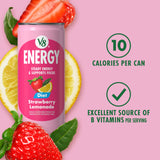 V8 Energy Diet Strawberry Lemonade Juice Energy Drink, 8 fl oz Can (6 Pack) (Case of 4)