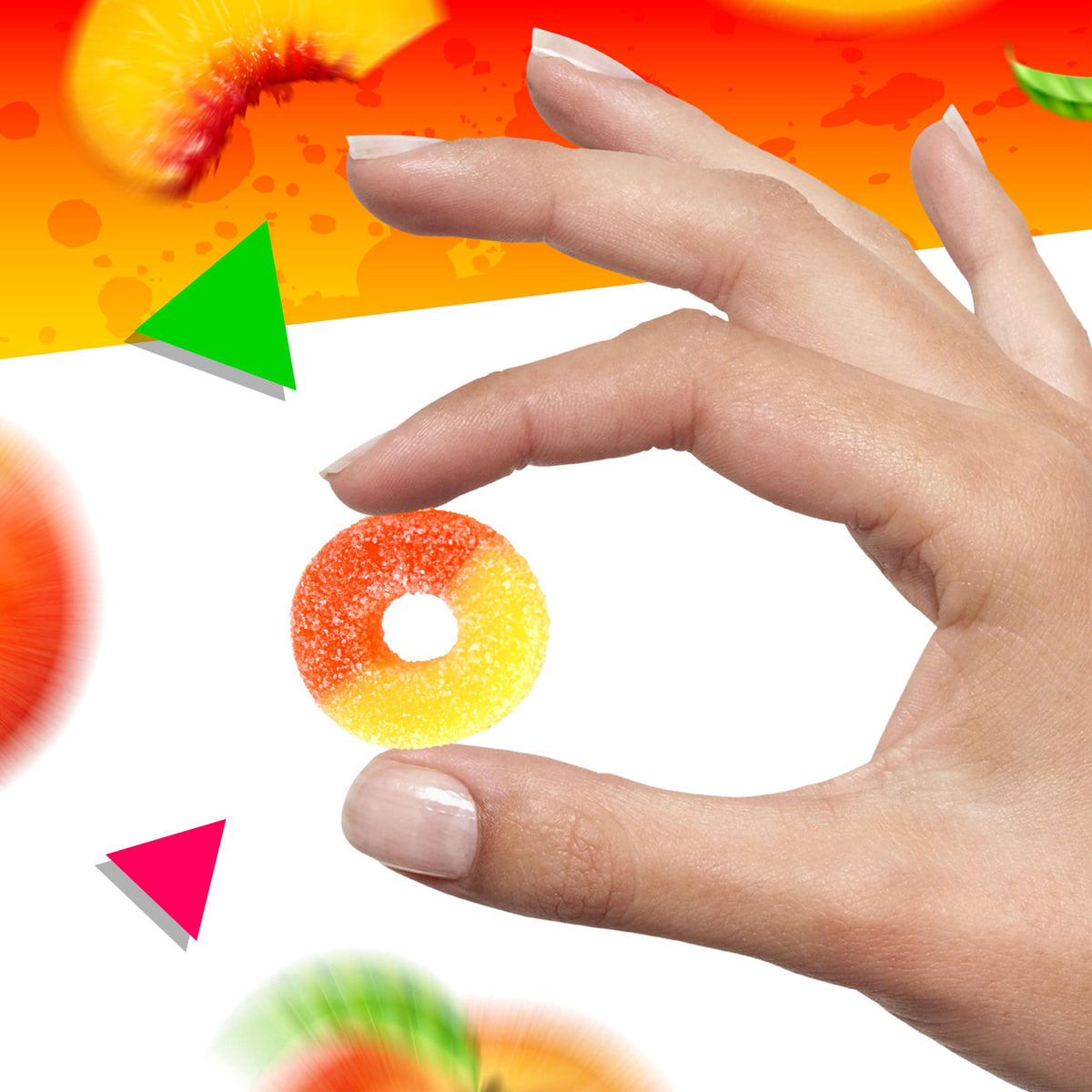 Peach Rings Gummy Candy | 1 Lb Bag | Classic Sweet and Sour Candy | Gummy Rings with Chewy Texture | Nostalgic Peach Gummies for Snacking, Parties