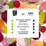 Sockerbit Swedish Candy Fruity Heart Candy, 5 Bags, Sweet & Sour Mix, Apple Cherry, Cassis Peach & Pineapple Strawberry, Sugar-Coated, Vegan, Gluten